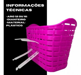 Cesta Cestinha para bicicleta Aro 12 e 16
