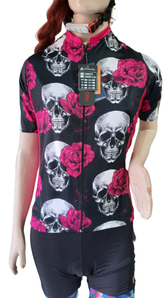 Camiseta de Ciclismo Feminina de Caveira